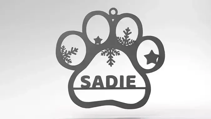 Pet Christmas Ornament Sadie 3D print 3D print model 3D print model Pet Christmas Ornament Sadie 3D print 3D print model 3D print model