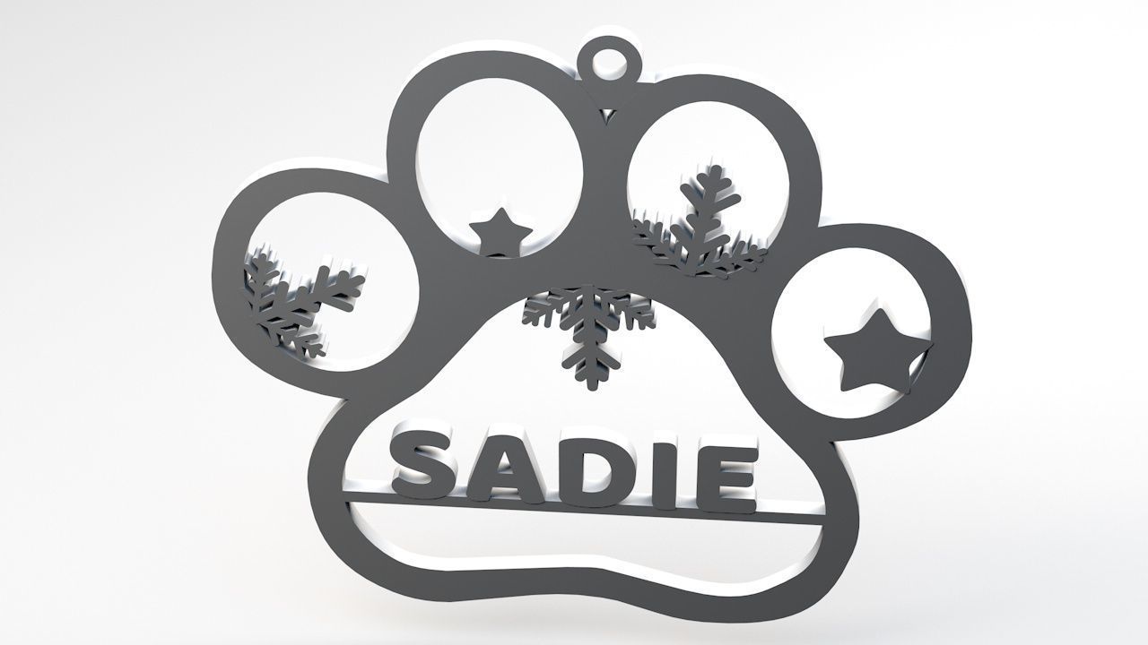 Pet Christmas Ornament Sadie 3D print 3D print model 3D print model_2