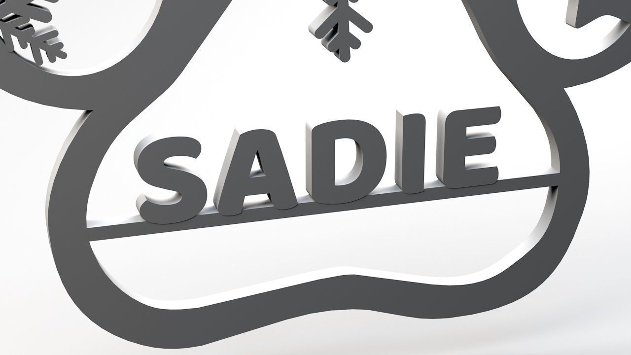 Pet Christmas Ornament Sadie 3D print 3D print model 3D print model_4