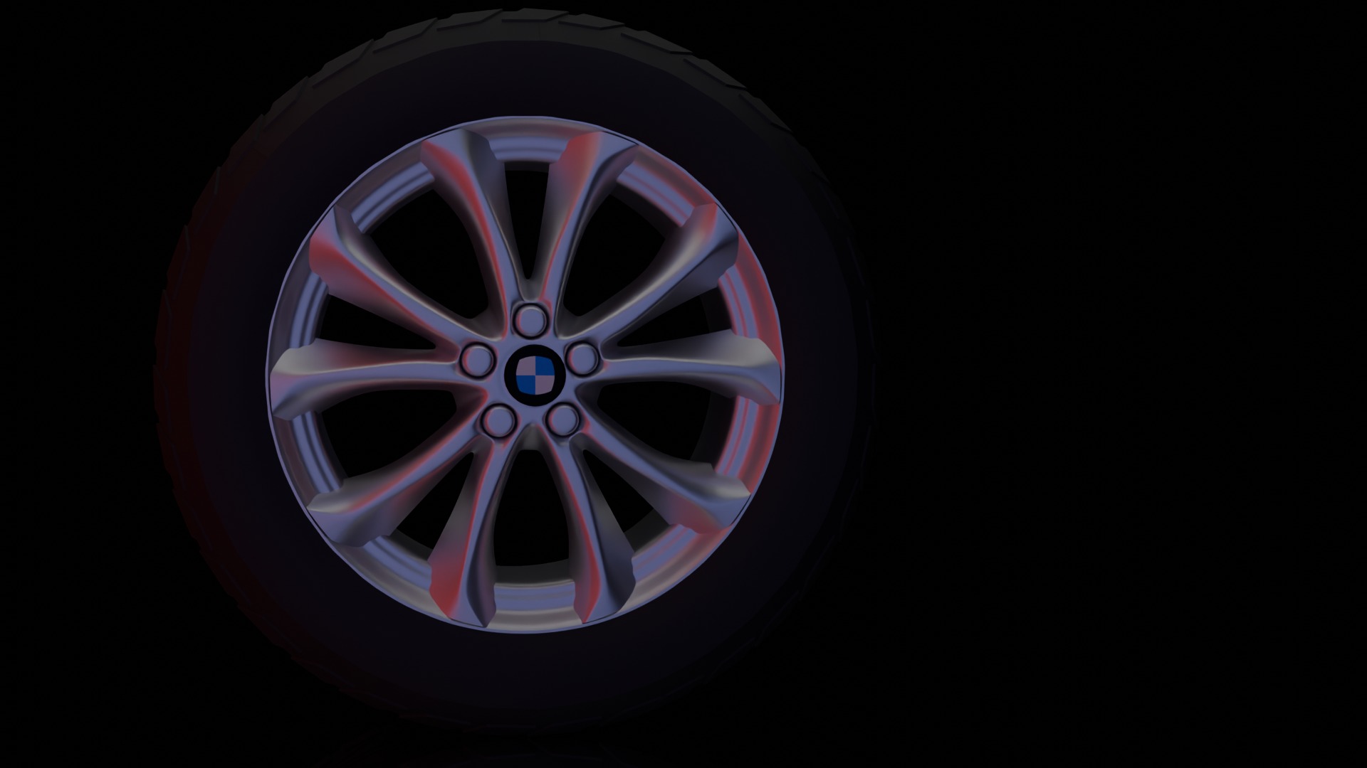 BWM X6 SUV TIRES Low-poly 3D model_2