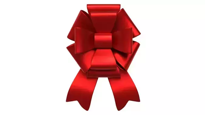 Christmas Bow Ribbon 48 Low-poly 3D model