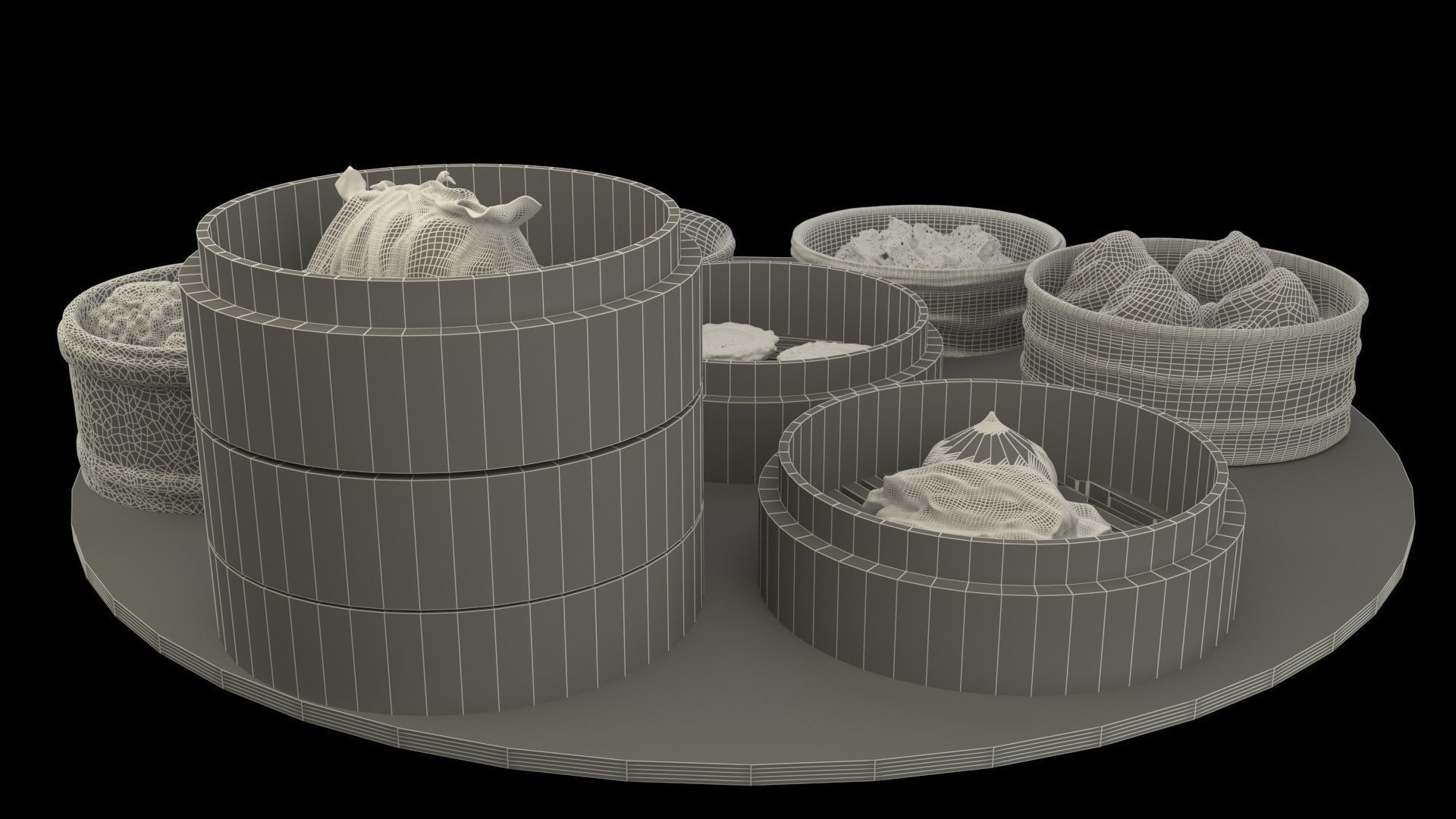 Chinese  dim sum  3D model_7