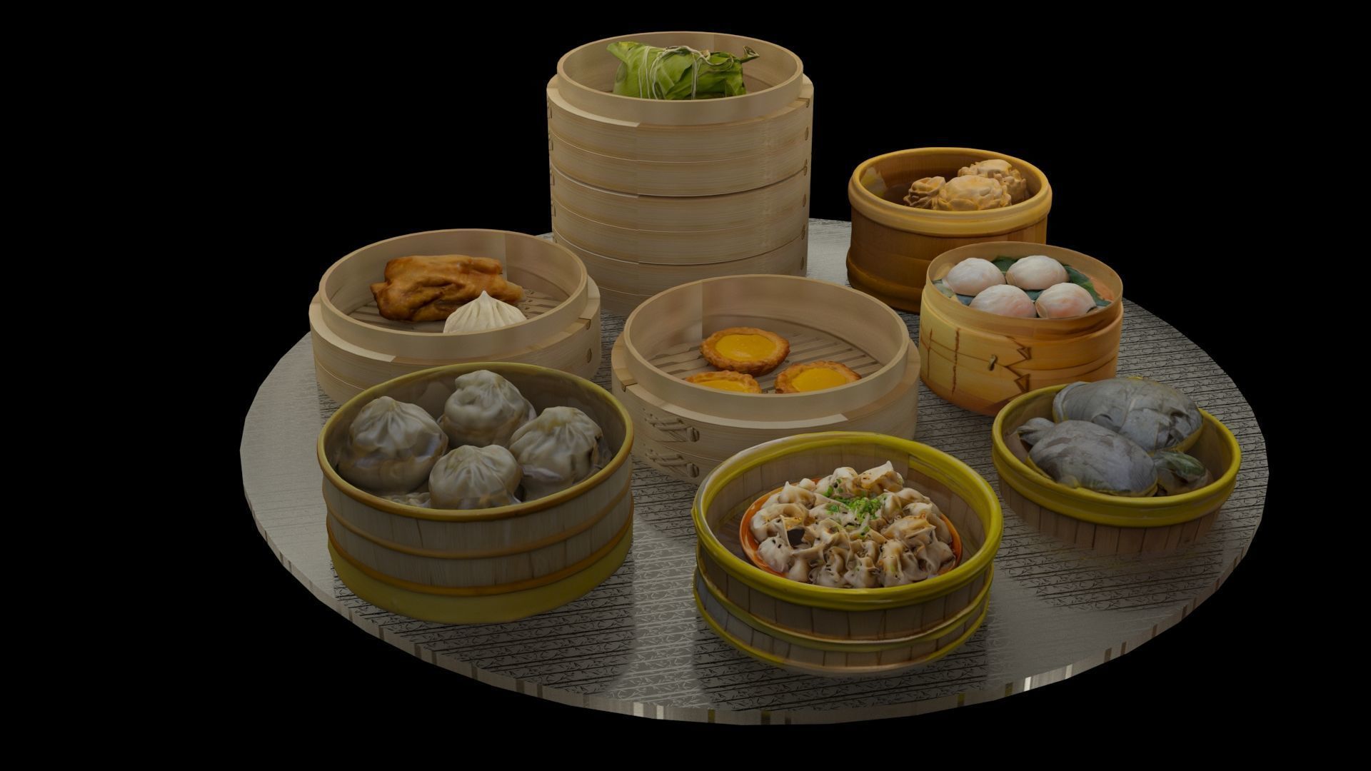 Chinese  dim sum  3D model_4