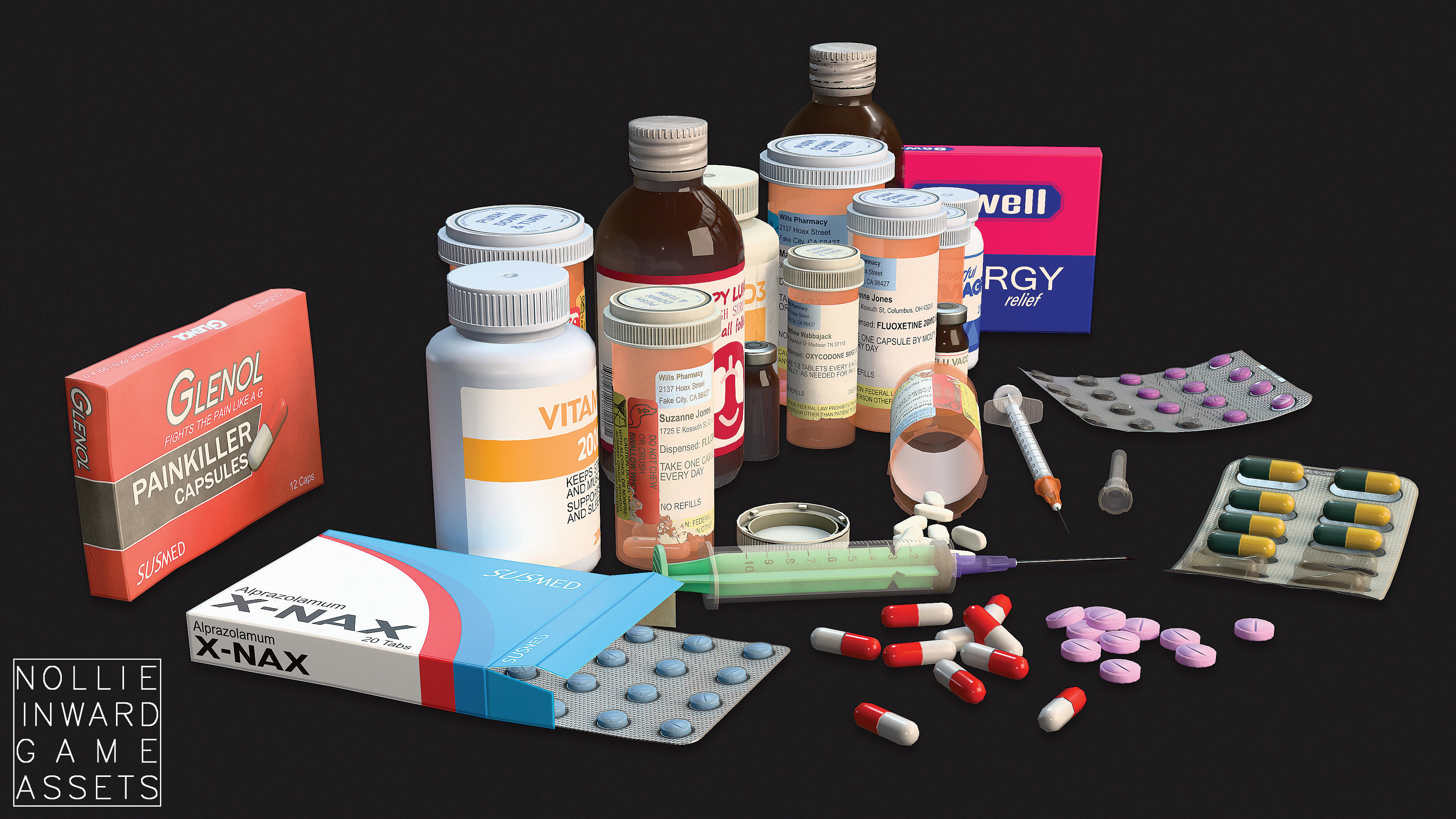 Medicine Pack - Game Ready Drawcall Optimized Low-poly 3D model_4