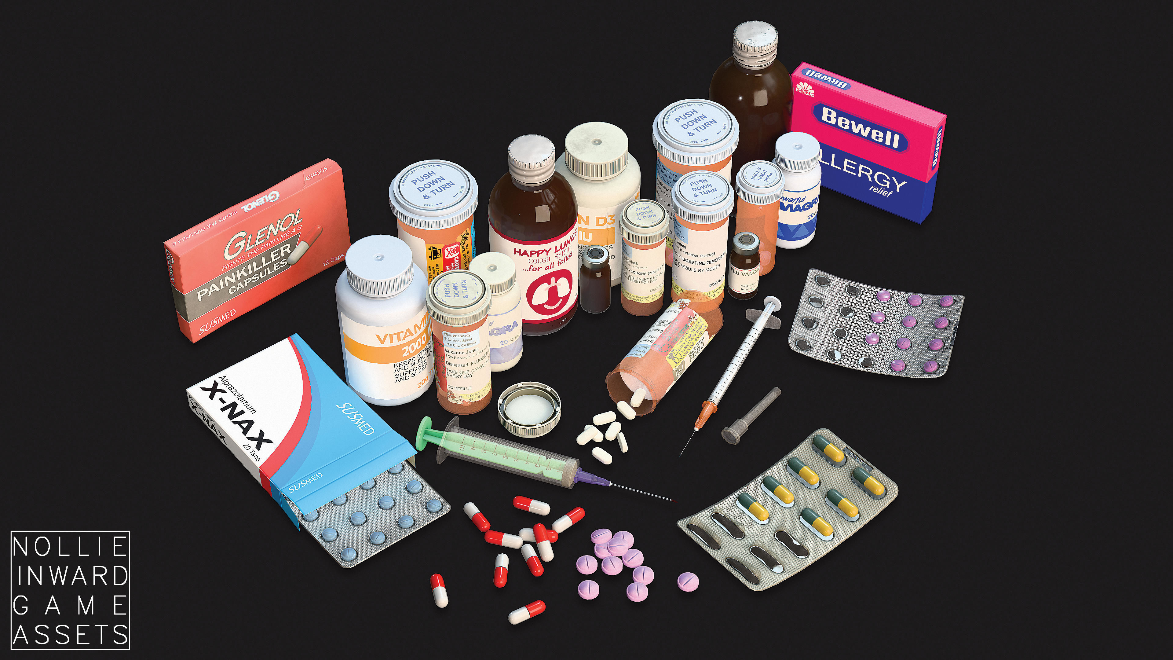 Medicine Pack - Game Ready Drawcall Optimized Low-poly 3D model_2