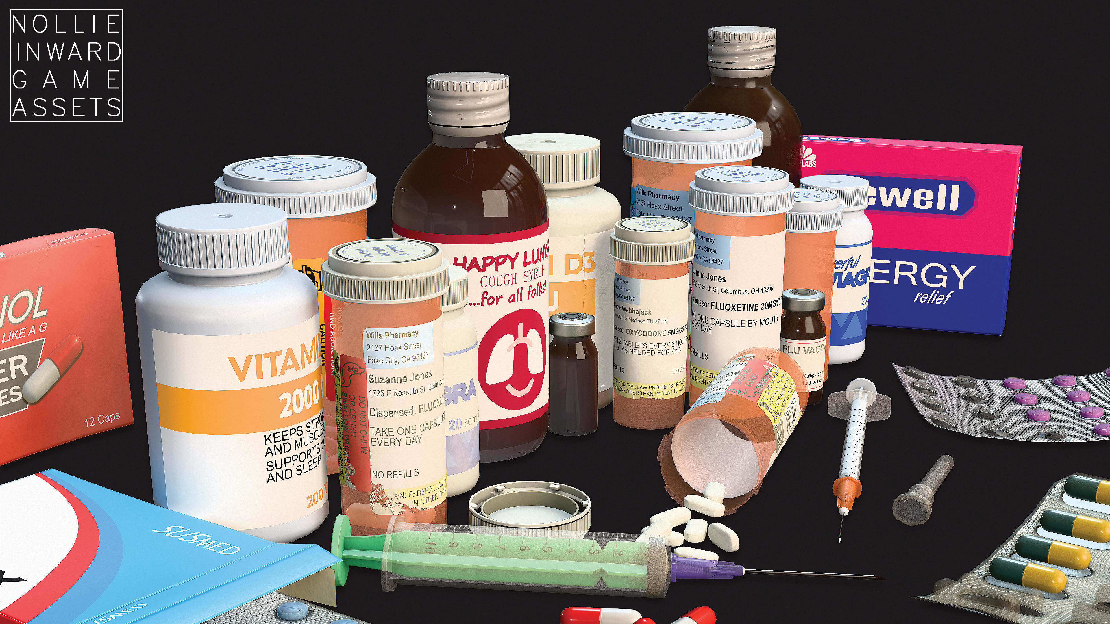 Medicine Pack - Game Ready Drawcall Optimized Low-poly 3D model_5