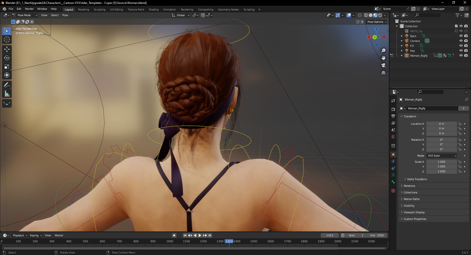 Realistic Female Athlete in Sportswear  Blender Ready Low-poly 3D model_6