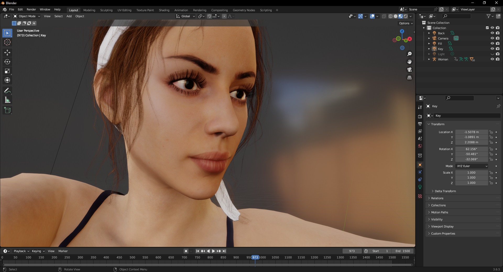 Realistic Female Athlete in Sportswear  Blender Ready Low-poly 3D model_2