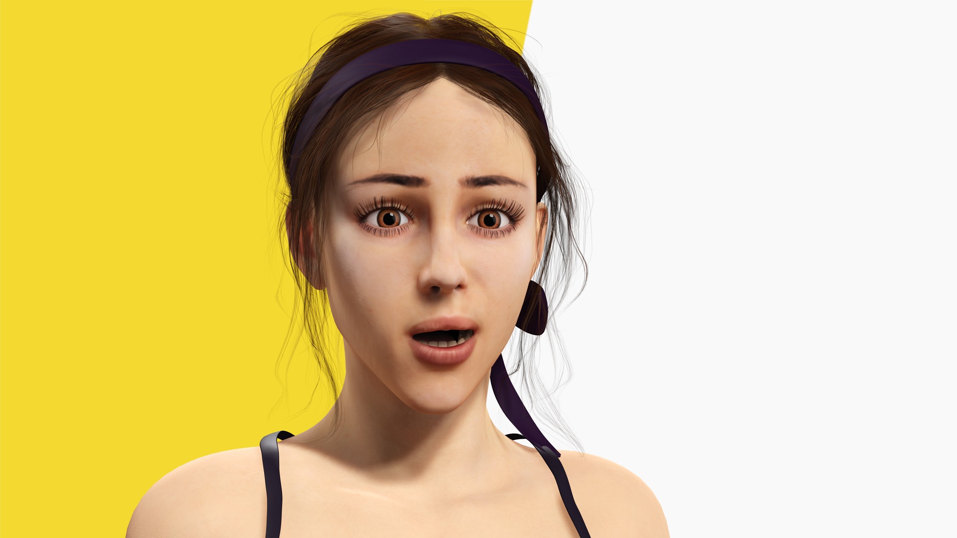 Realistic Female Athlete in Sportswear  Blender Ready Low-poly 3D model_15