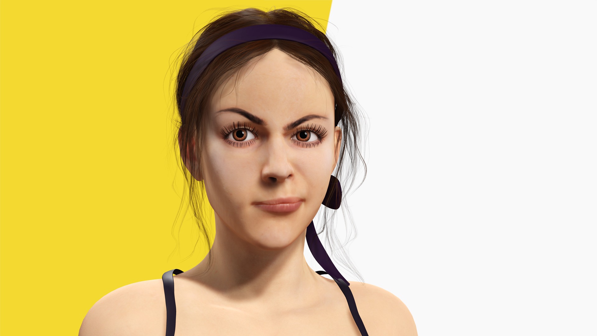Realistic Female Athlete in Sportswear  Blender Ready Low-poly 3D model_19