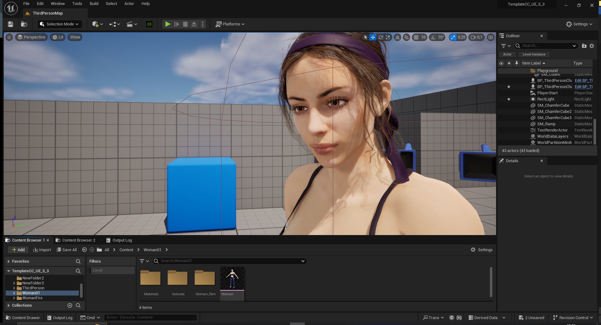 Realistic Female Athlete in Sportswear Unreal Engine Ready Low-poly 3D model_4