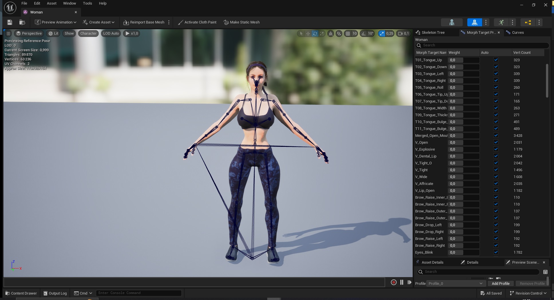Realistic Female Athlete in Sportswear Unreal Engine Ready Low-poly 3D model_6