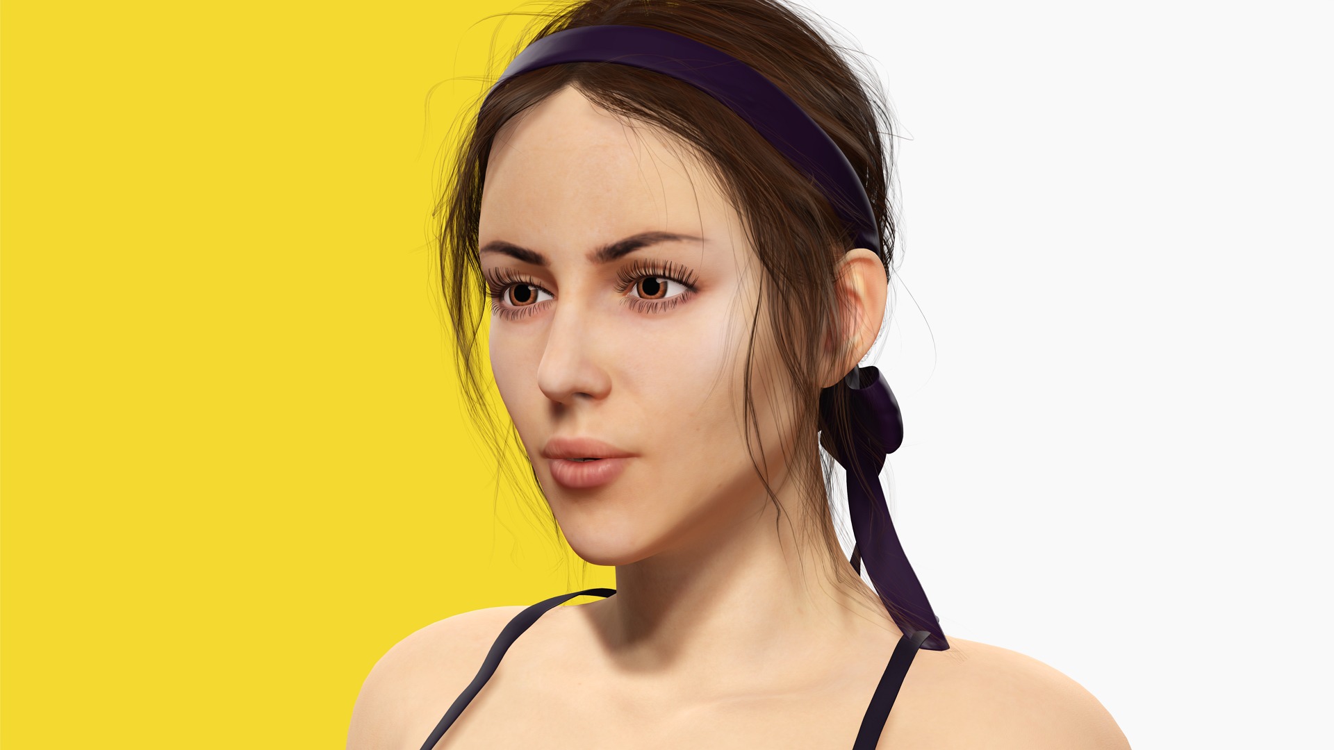 Realistic Female Athlete in Sportswear Unreal Engine Ready Low-poly 3D model_14