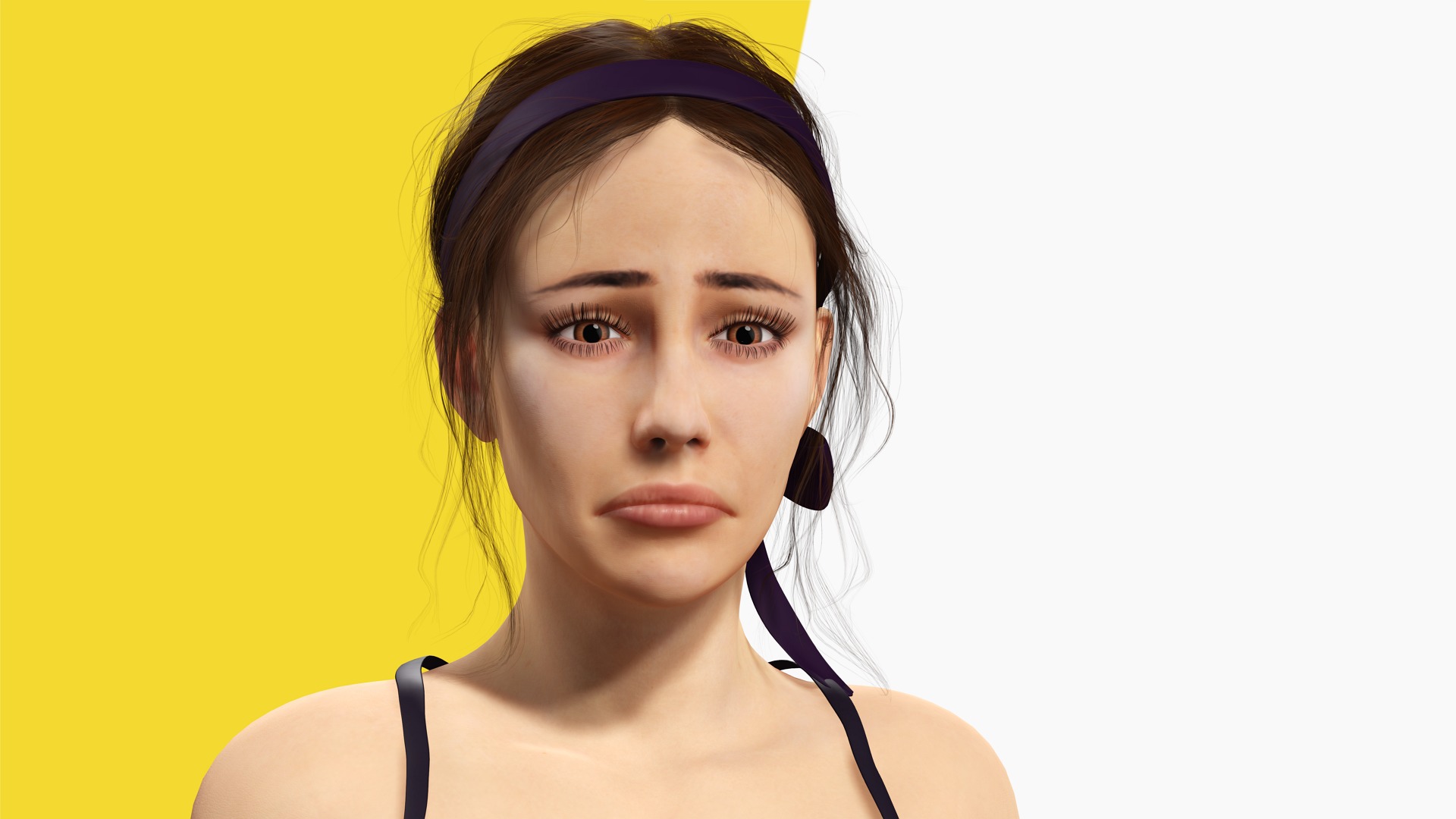 Realistic Female Athlete in Sportswear Maya Ready Low-poly 3D model_21