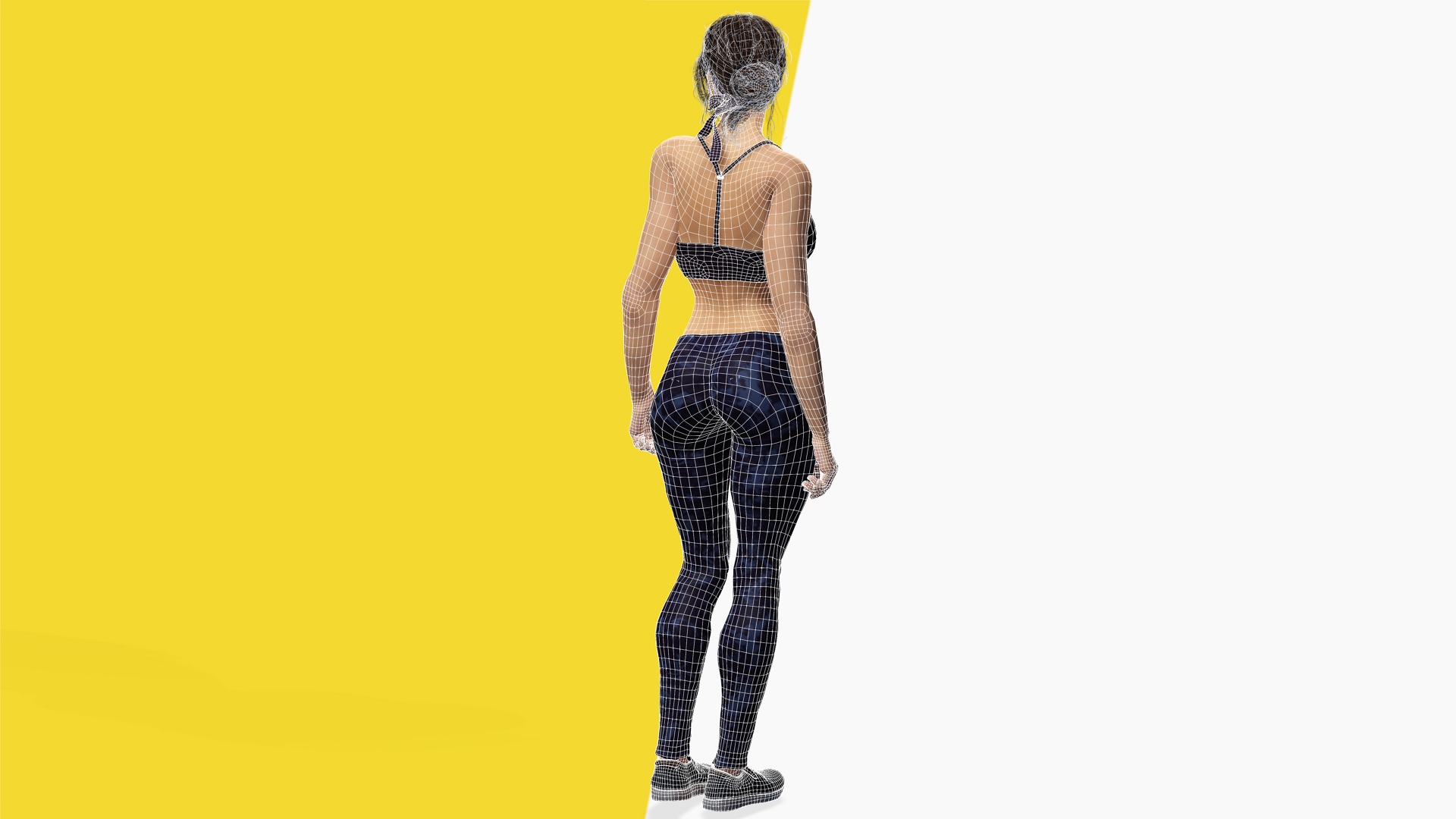 Realistic Female Athlete in Sportswear Maya Ready Low-poly 3D model_14