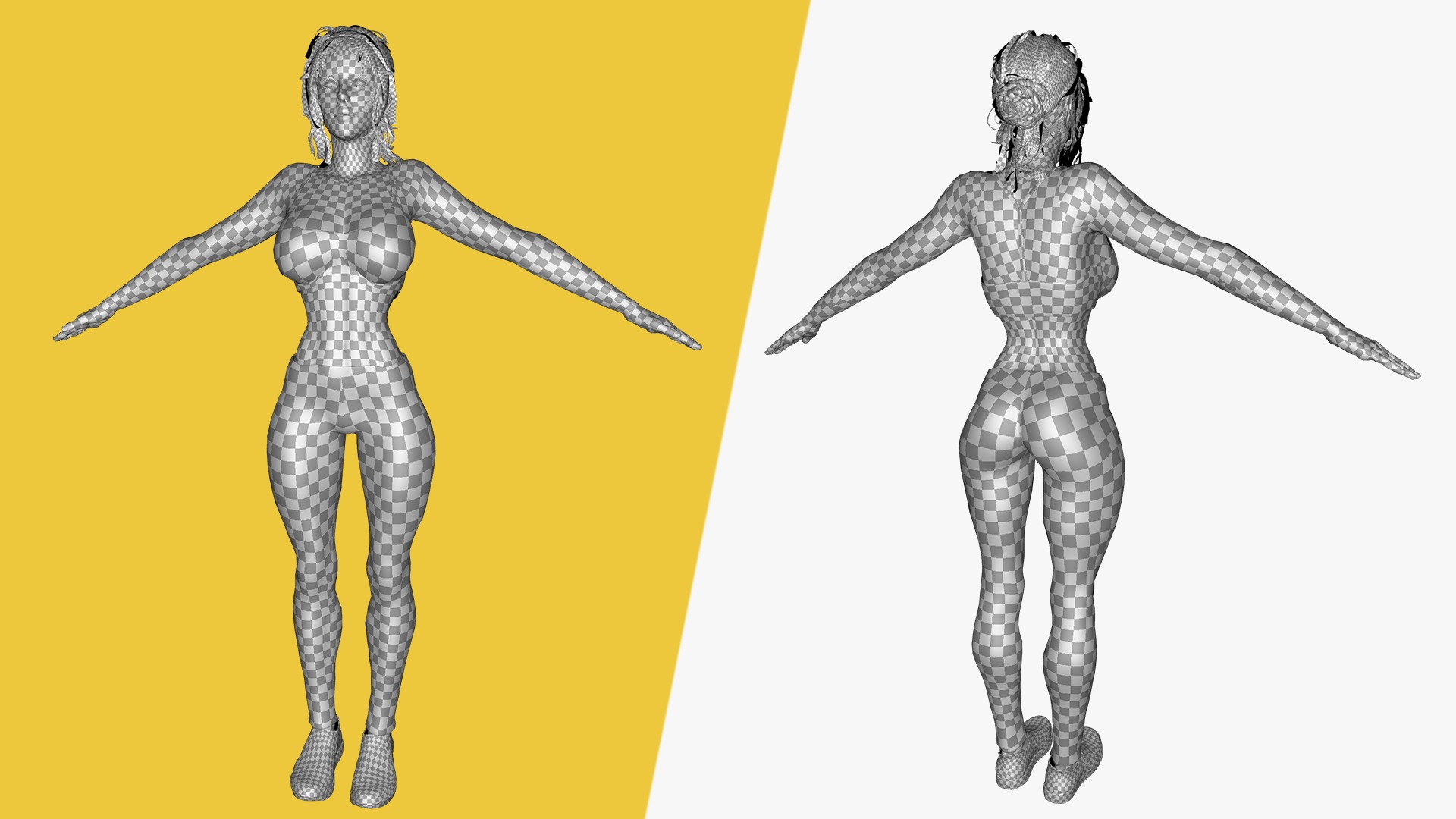 Realistic Female Athlete in Sportswear Maya Ready Low-poly 3D model_22