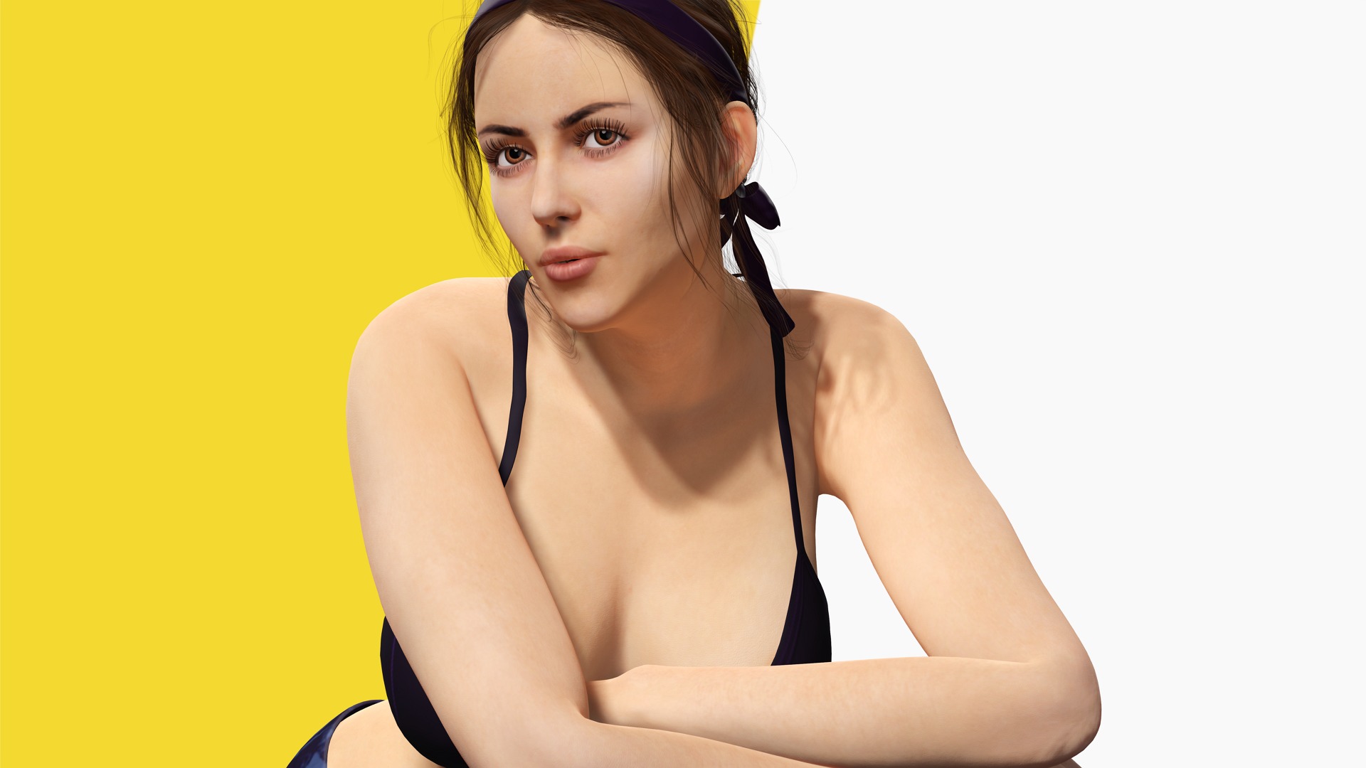 Realistic Female Athlete in Sportswear Maya Ready Low-poly 3D model_17