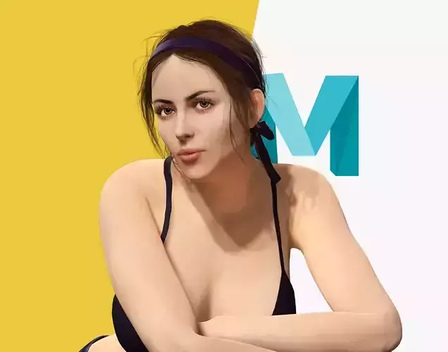 Realistic Female Athlete in Sportswear Maya Ready Low-poly 3D model Realistic Female Athlete in Sportswear Maya Ready Low-poly 3D model