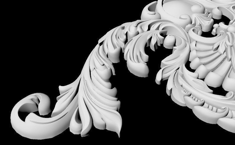 Central decor ornament for furniture 3D model_4