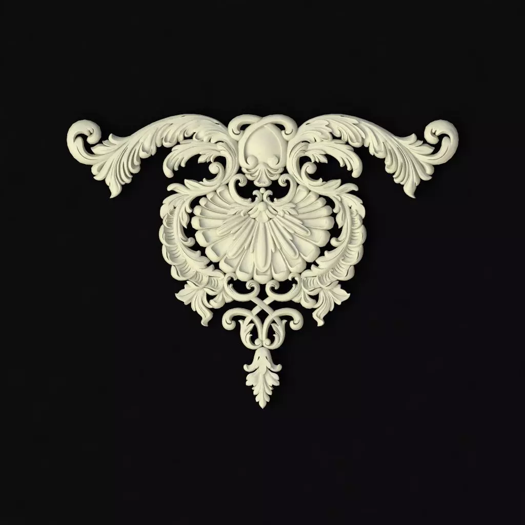 Central decor ornament for furniture 3D model_0