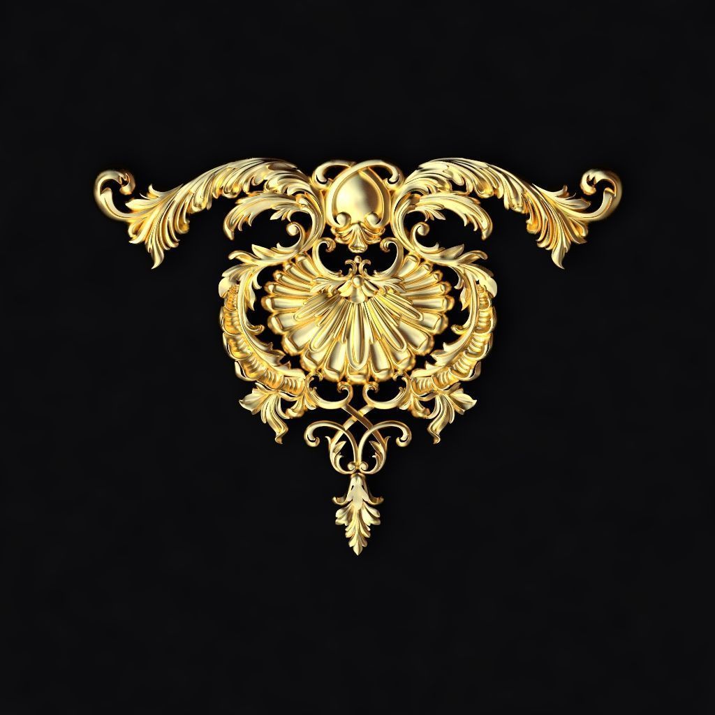 Central decor ornament for furniture 3D model_1