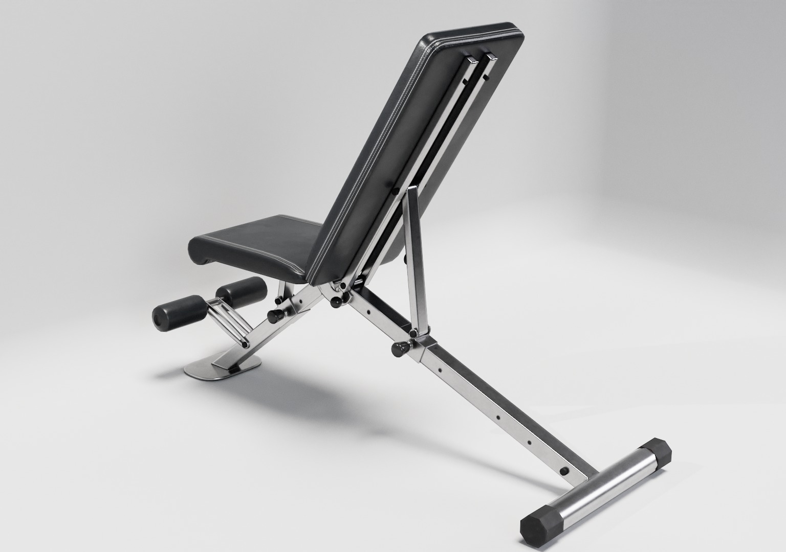 Gym Weight Bench Low-poly 3D model_7