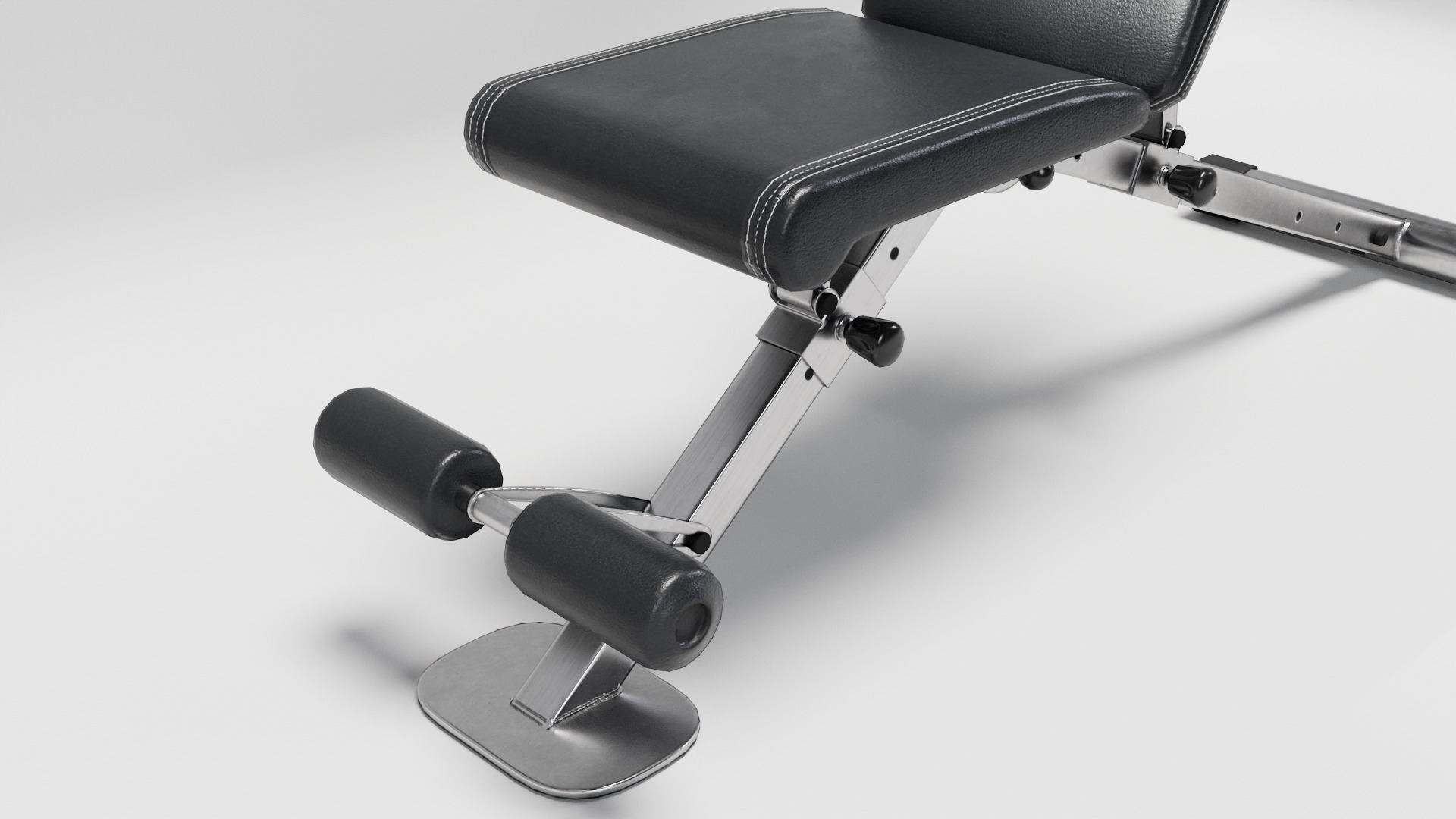 Gym Weight Bench Low-poly 3D model_4