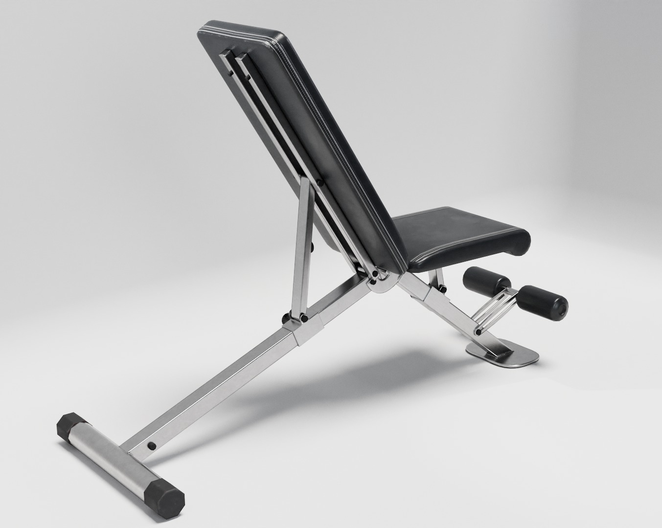 Gym Weight Bench Low-poly 3D model_6