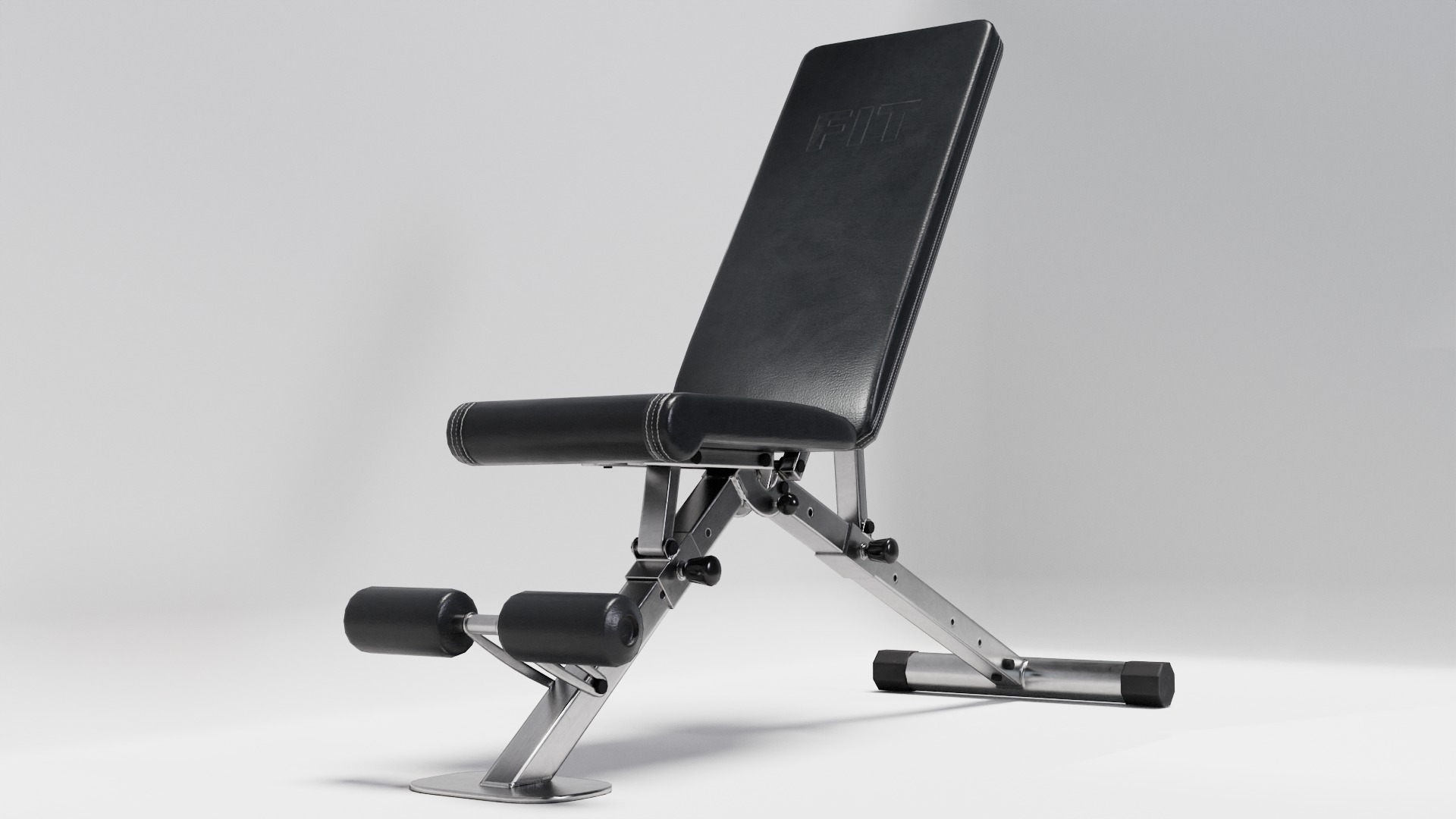 Gym Weight Bench Low-poly 3D model_3