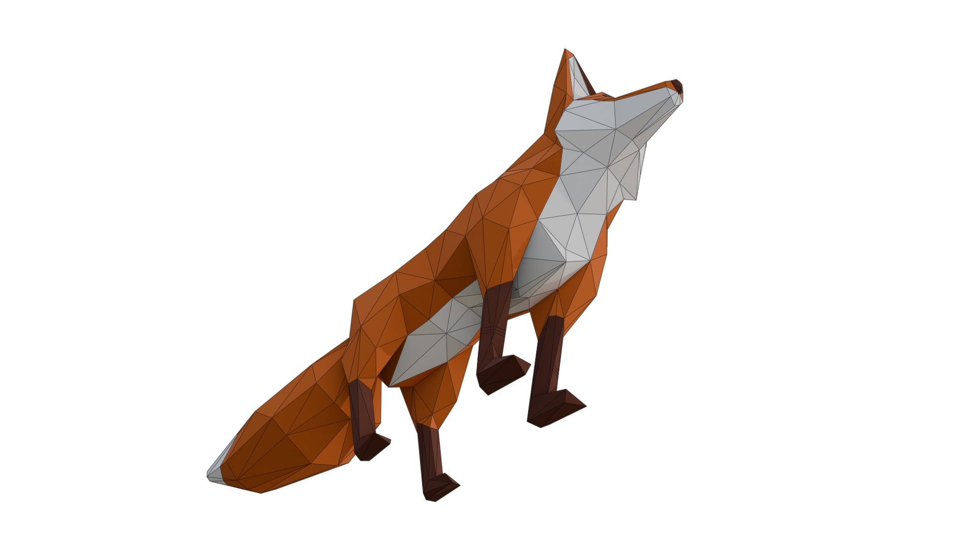 Low Poly Fox Low-poly 3D model_5