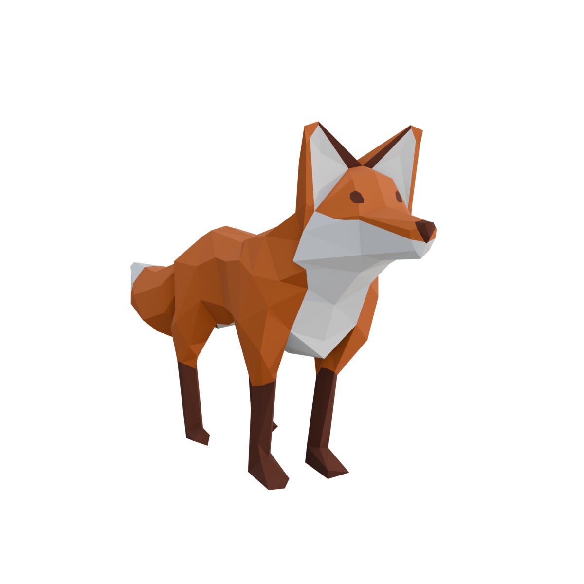 Low Poly Fox Low-poly 3D model_1