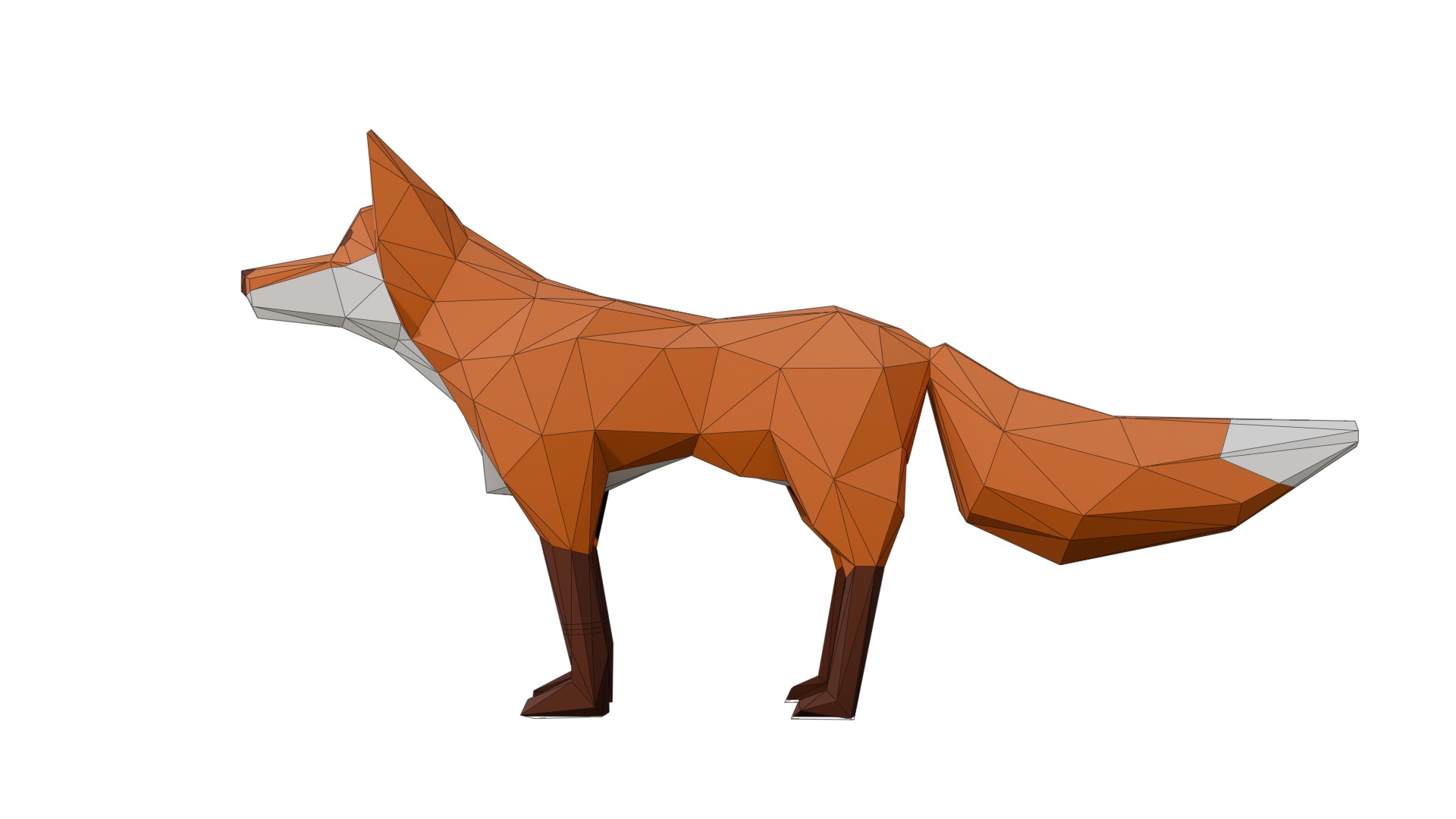 Low Poly Fox Low-poly 3D model_3