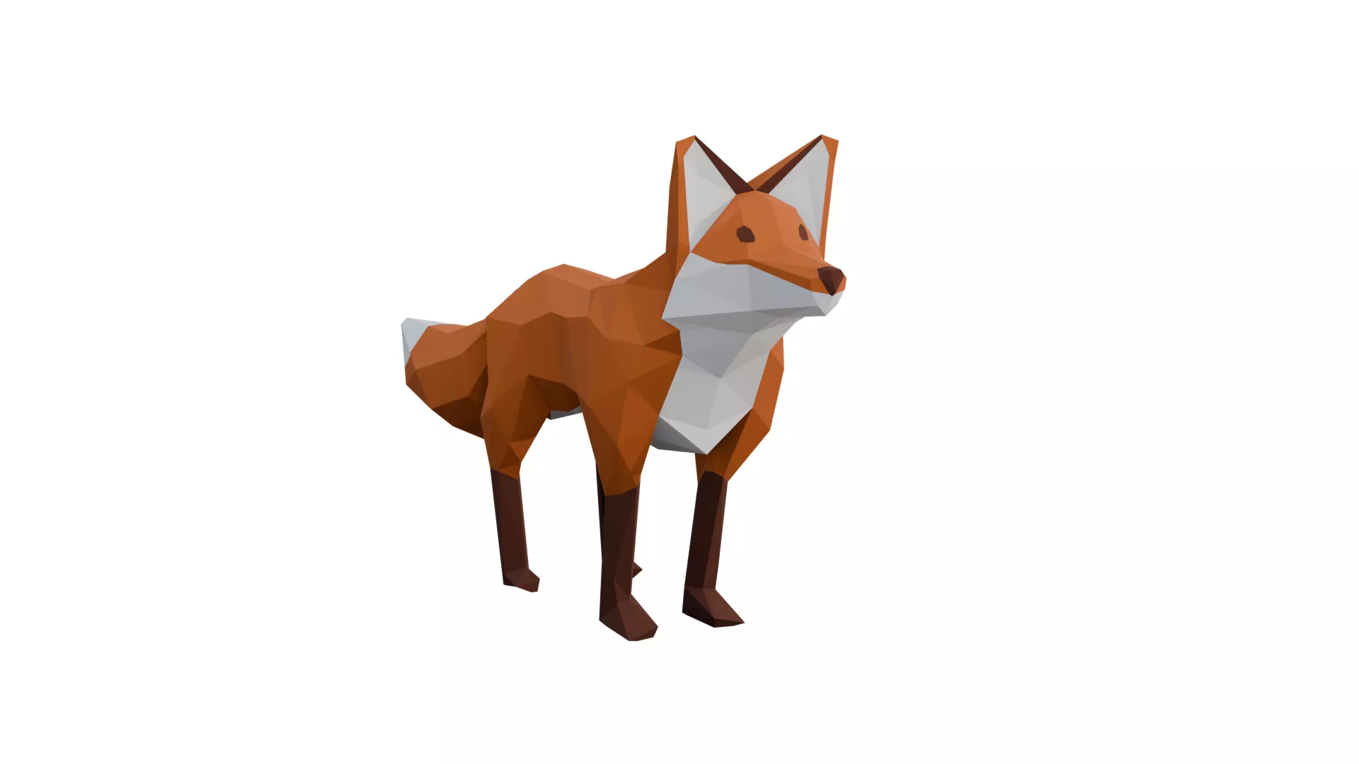 Low Poly Fox Low-poly 3D model_0