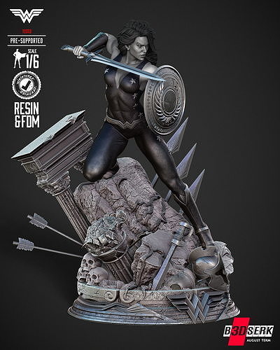 B3DSERK Wonder Girl Sculpture 3D print model
