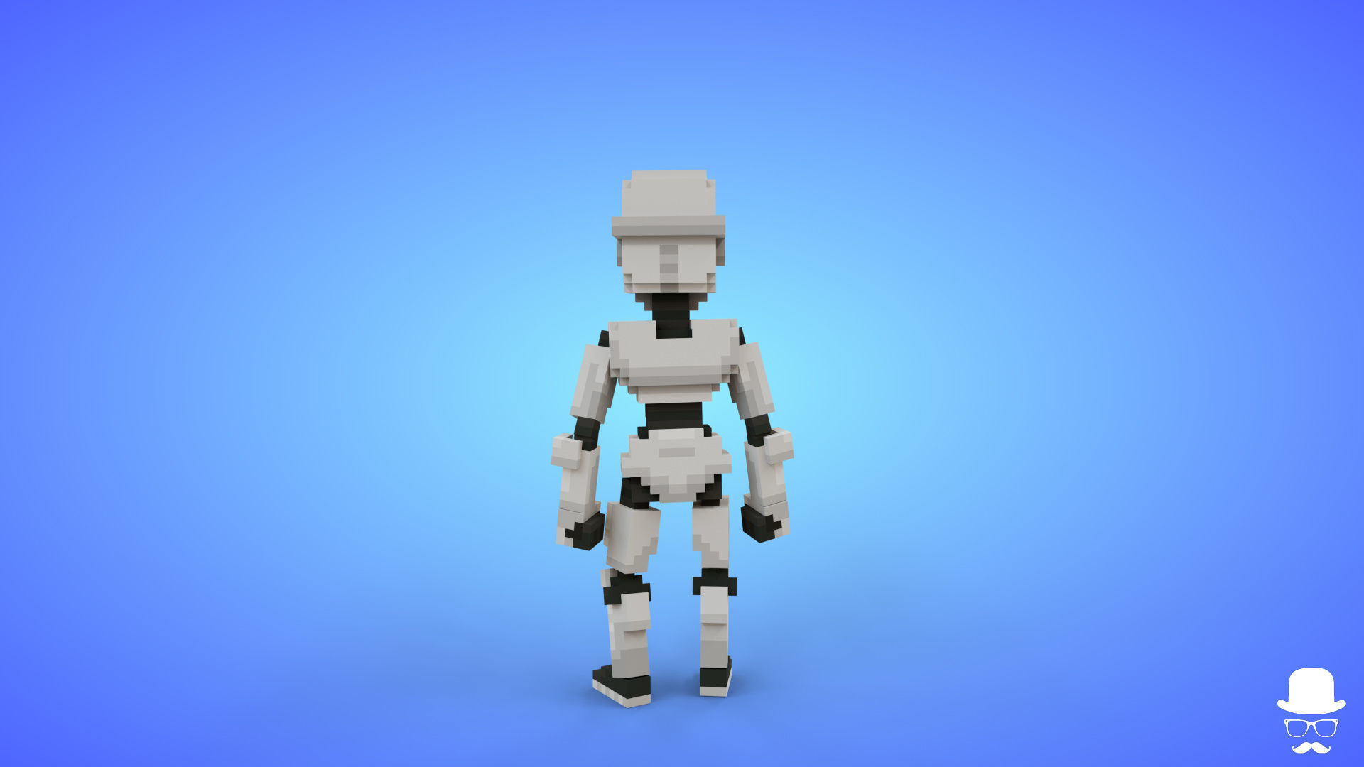 Robot Voxel Character - 3D Lowpoly Game Asset Low-poly 3D model_2
