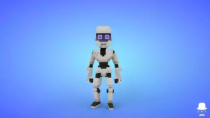 Robot Voxel Character - 3D Lowpoly Game Asset Low-poly 3D model