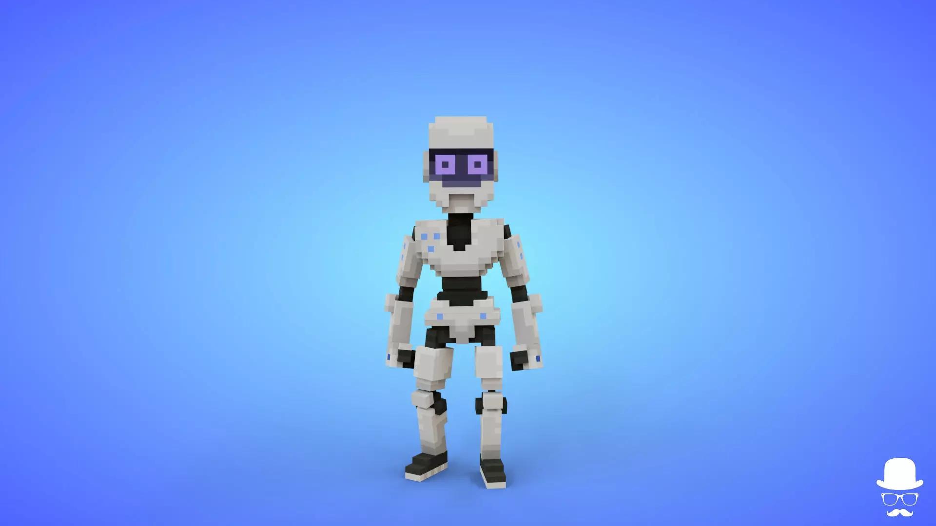 Robot Voxel Character - 3D Lowpoly Game Asset Low-poly 3D model_0