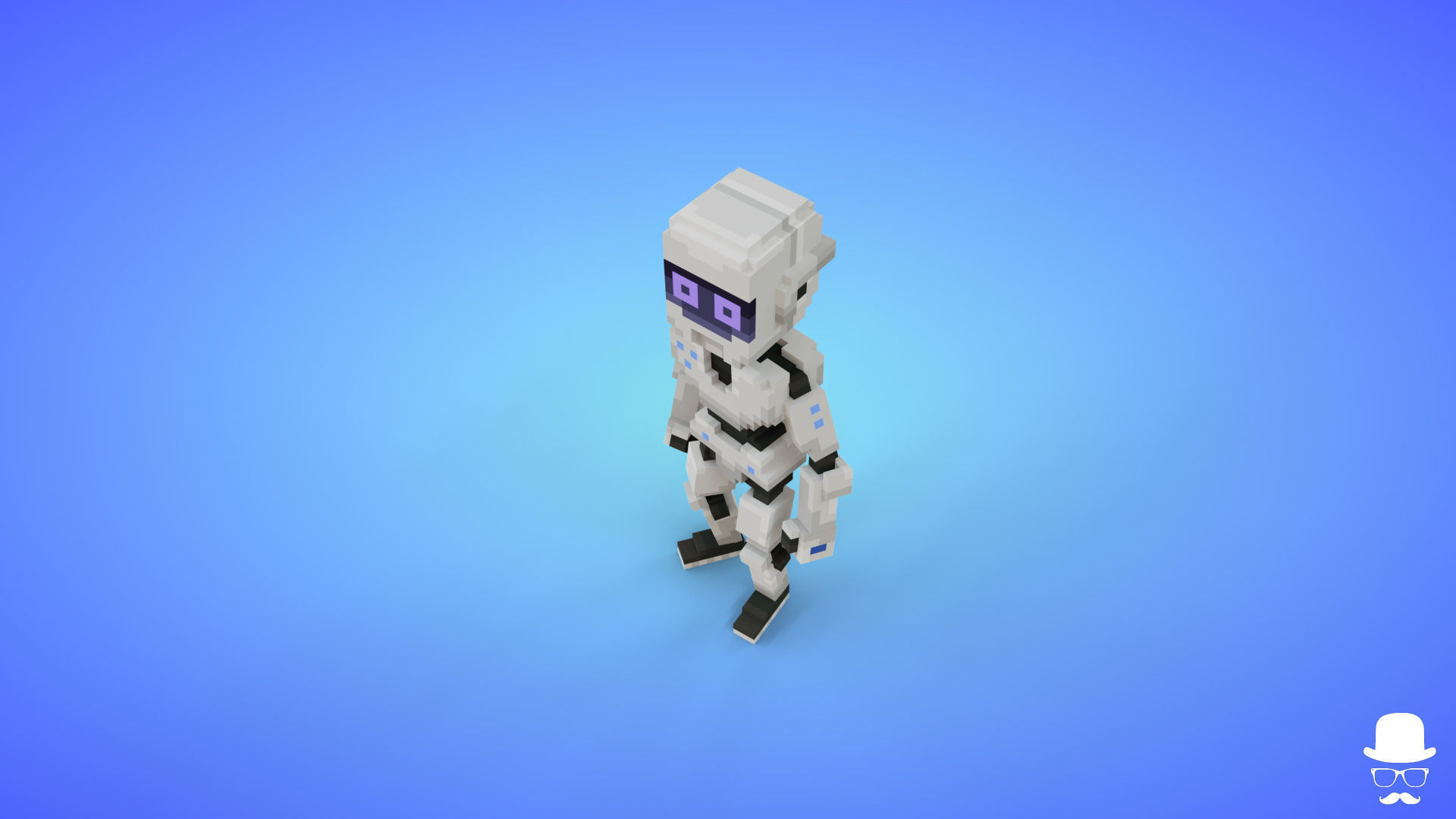 Robot Voxel Character - 3D Lowpoly Game Asset Low-poly 3D model_4