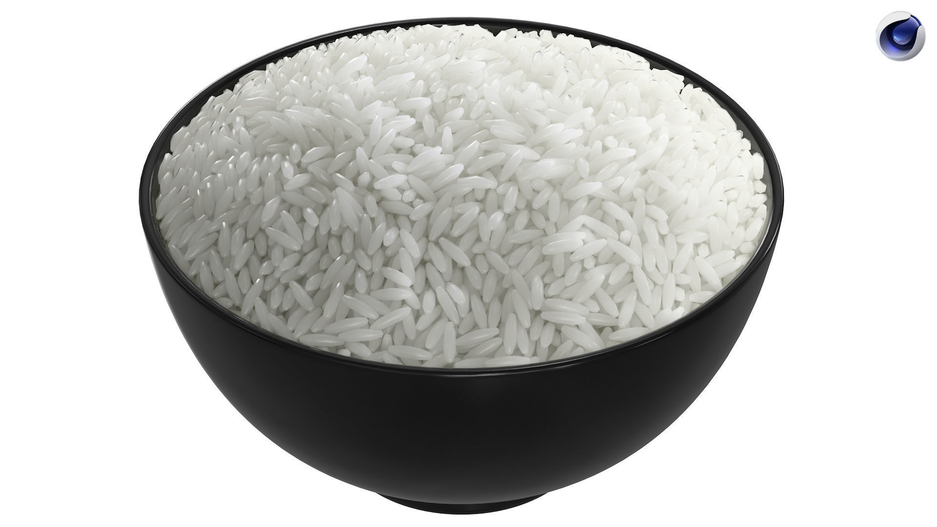 Uncooked Bowl of Rice 3D model_2