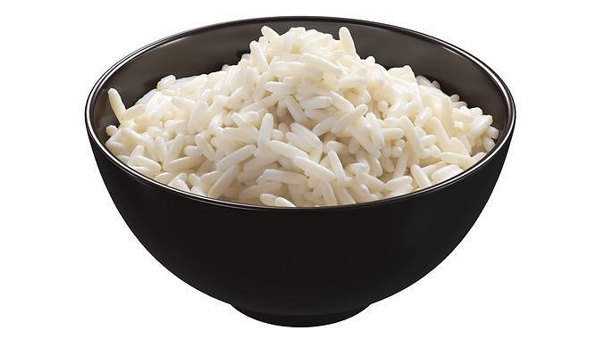 Cooked Bowl of Rice 3D model 3