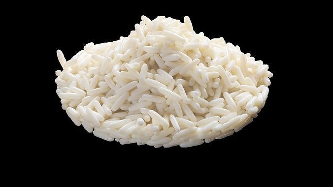 Cooked Bowl of Rice 3D model 7