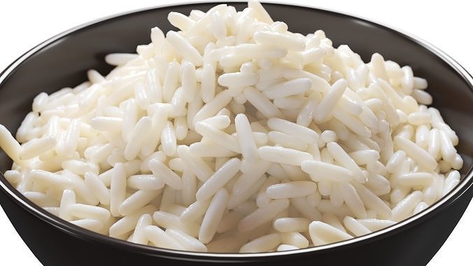 Cooked Bowl of Rice 3D model 6