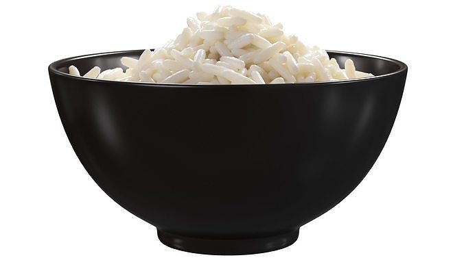 Cooked Bowl of Rice 3D model 5