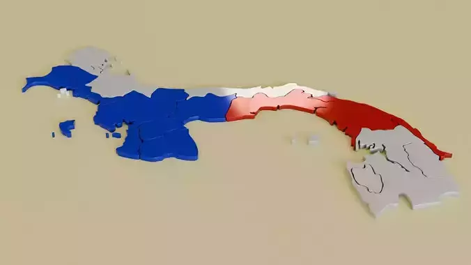3D map of the country of Panama
