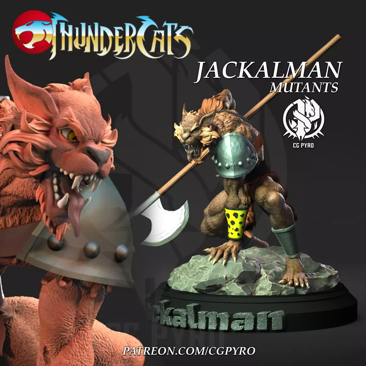 Jackalman Thundercats Lunatacs STL 3d printing collectibles 3D print model_0
