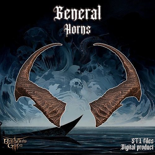 Fantasy Tiefling General Horns Set Baldurs Gate 3 3D print model