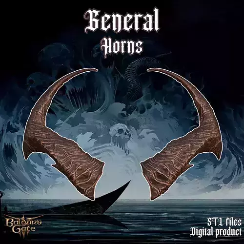 Fantasy Tiefling General Horns Set Baldurs Gate 3
