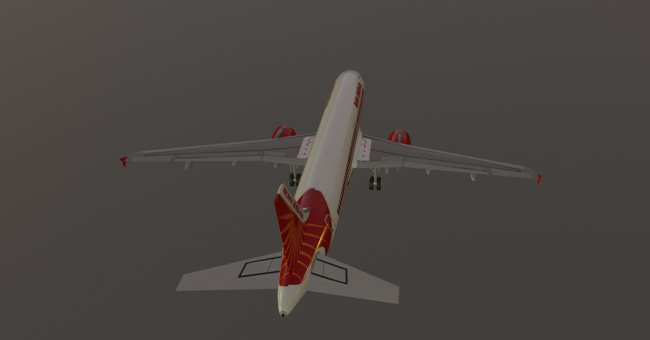 Air India airbus a320-214 low poly 3d model  Low-poly 3D model_4