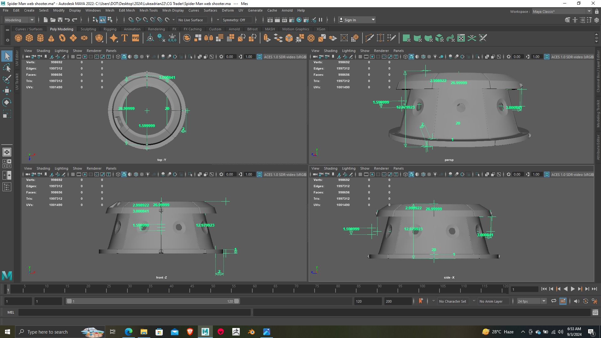 Spider Man web shooter 3D print model_2