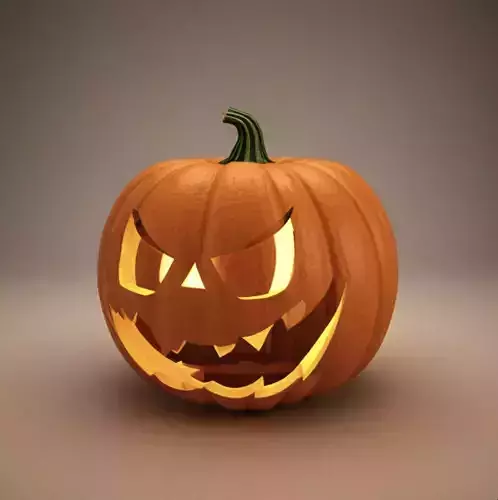 A carved pumpkin 3D model